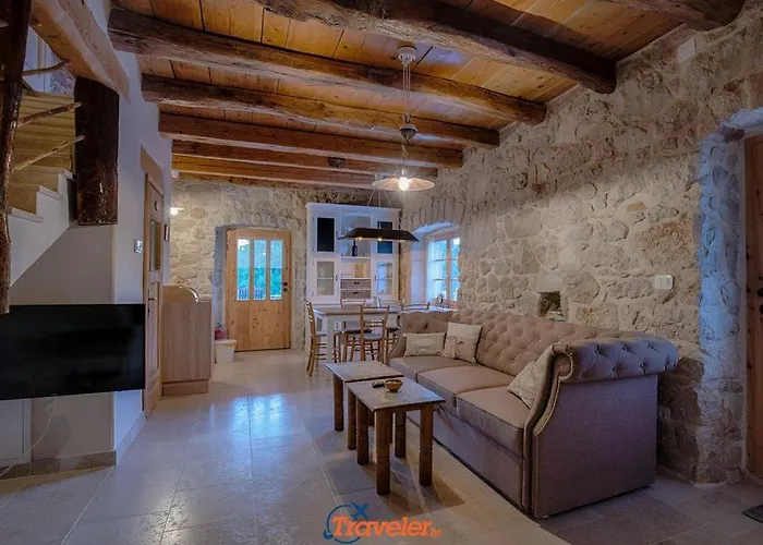 Beautiful Stone With Swimming Pool, Sauna And Large Garden By Traveler Tourist Agency Krk Id 2225 Gabonjin