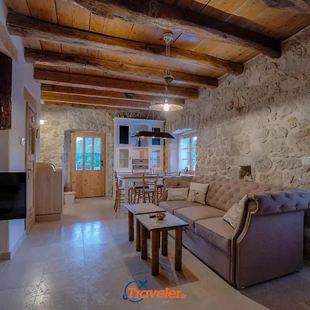 Beautiful Stone With Swimming Pool, Sauna And Large Garden By Traveler Tourist Agency Krk Id 2225 Gabonjin